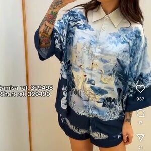 Farm RIO blouse and shorts set